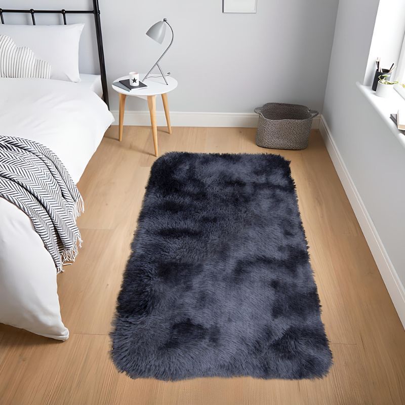 MITAPETE COM - Tapete  Pie De Cama Peludo Antideslizante  50 X 80 cms Gris Matizado