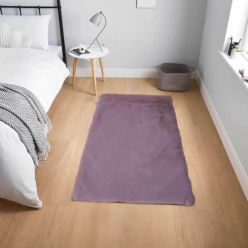 MITAPETE COM - Tapete Alfombra Pie De Cama  Piel Sintetica Conejo  50 X 80 cms Rosa