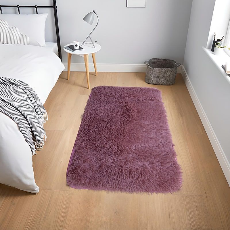 MITAPETE COM - Tapete  Pie De Cama Peludo Antideslizante  50 X 80 cms Rosa