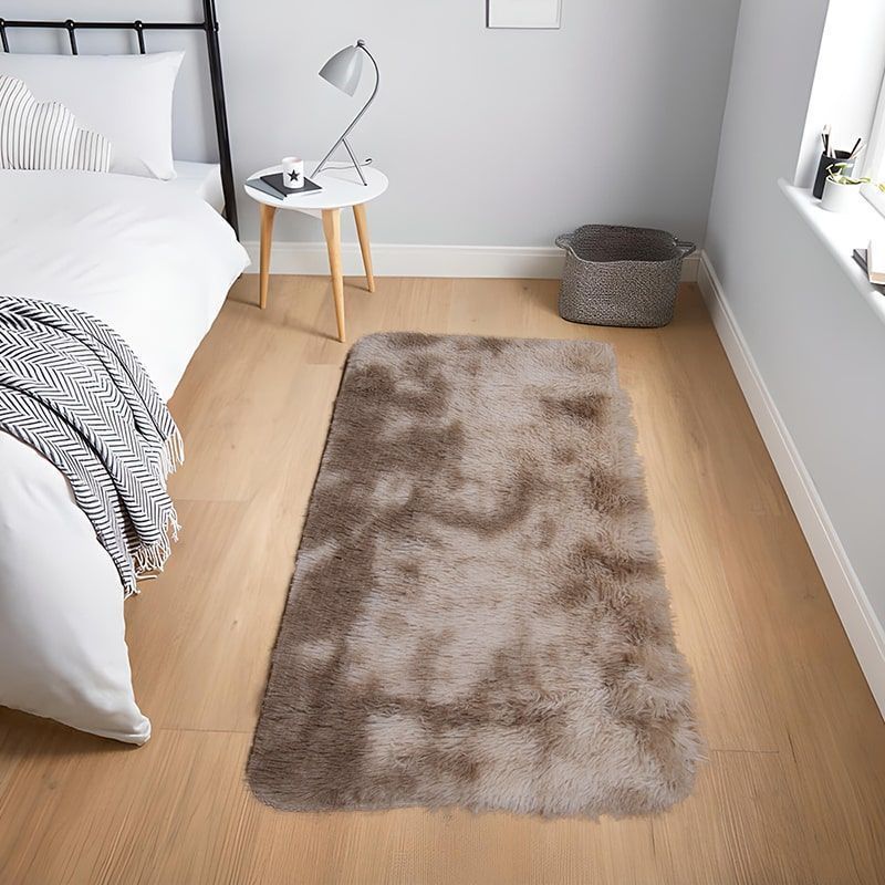 MITAPETE COM - Tapete  Pie De Cama Peludo Antideslizante  50 X 80 cms Beige