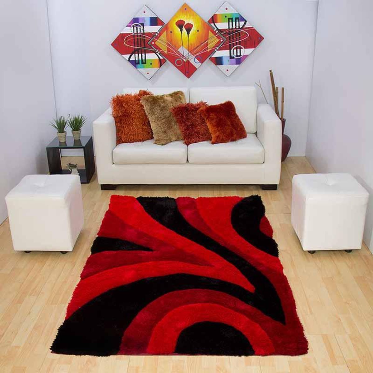 MITAPETE COM - Tapete Alfombra 3D 120 X 170cms Rojo Negro