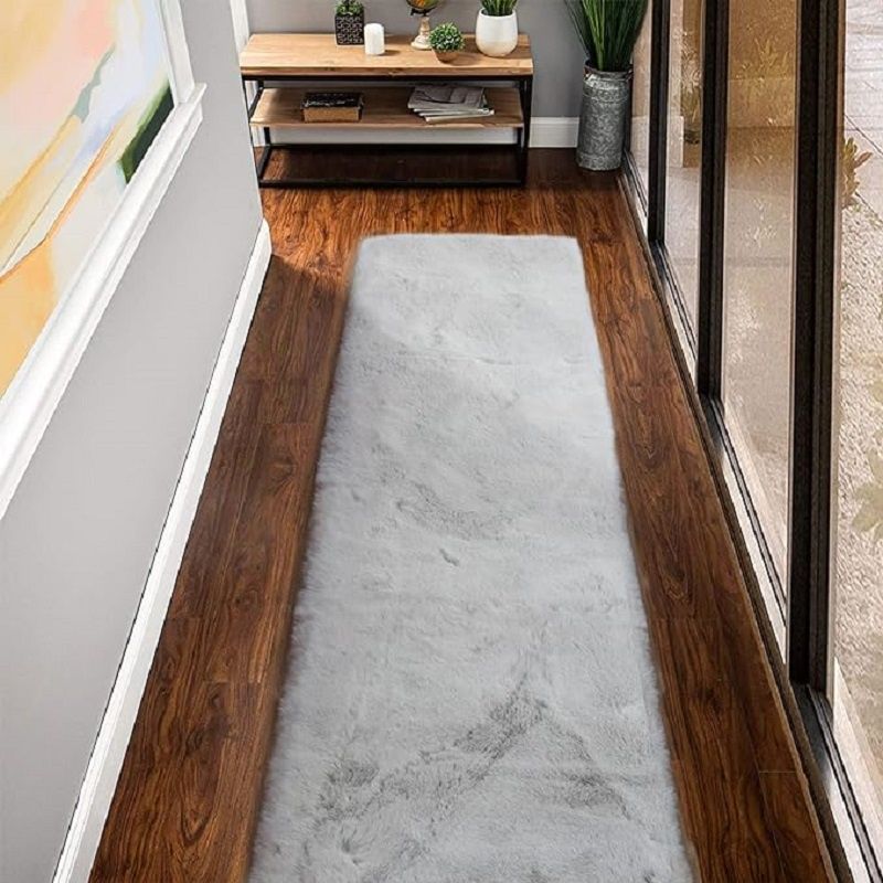 MITAPETE COM - Tapete Alfombra Camino  Piel Sintetica Conejo  50 X 180 cms Gris Claro