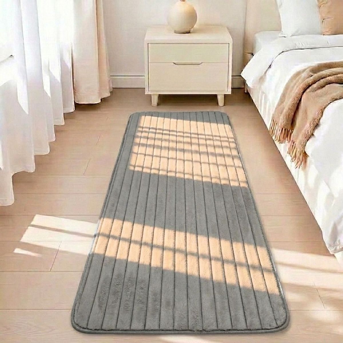 MITAPETE COM - Tapete Alfombra Camino  Piel Sintetica Conejo  50 X 180 cms Gris