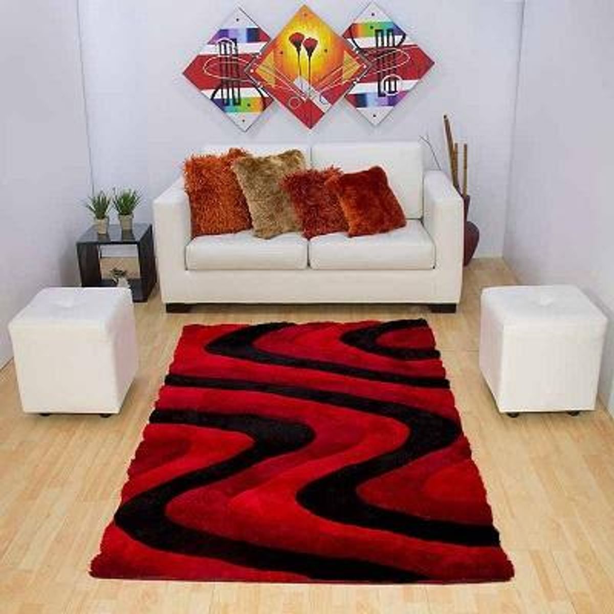 MITAPETE COM - Tapete Alfombra 3D 120 X 170cms Rojo Negro