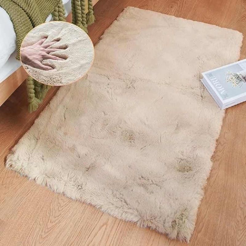 MITAPETE COM - Tapete Alfombra Pie De Cama  Piel Sintetica Conejo  50 X 80 cms Beige