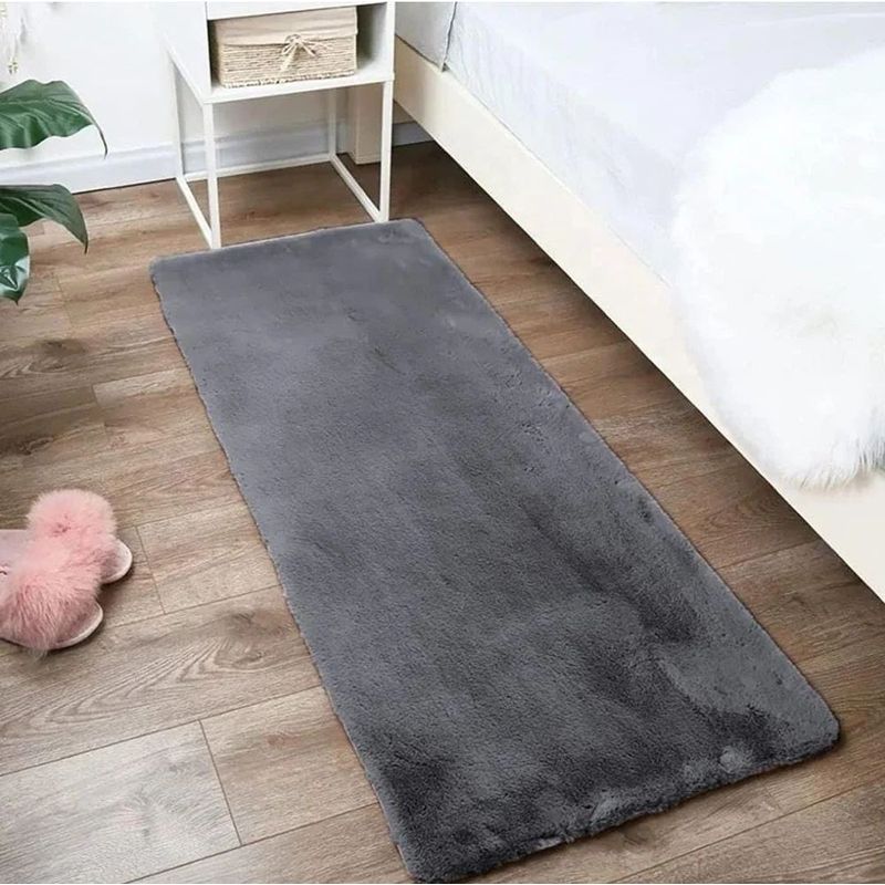 MITAPETE COM - Tapete Alfombra Camino  Piel Sintetica Conejo  50 X 80 cms Gris Oscuro