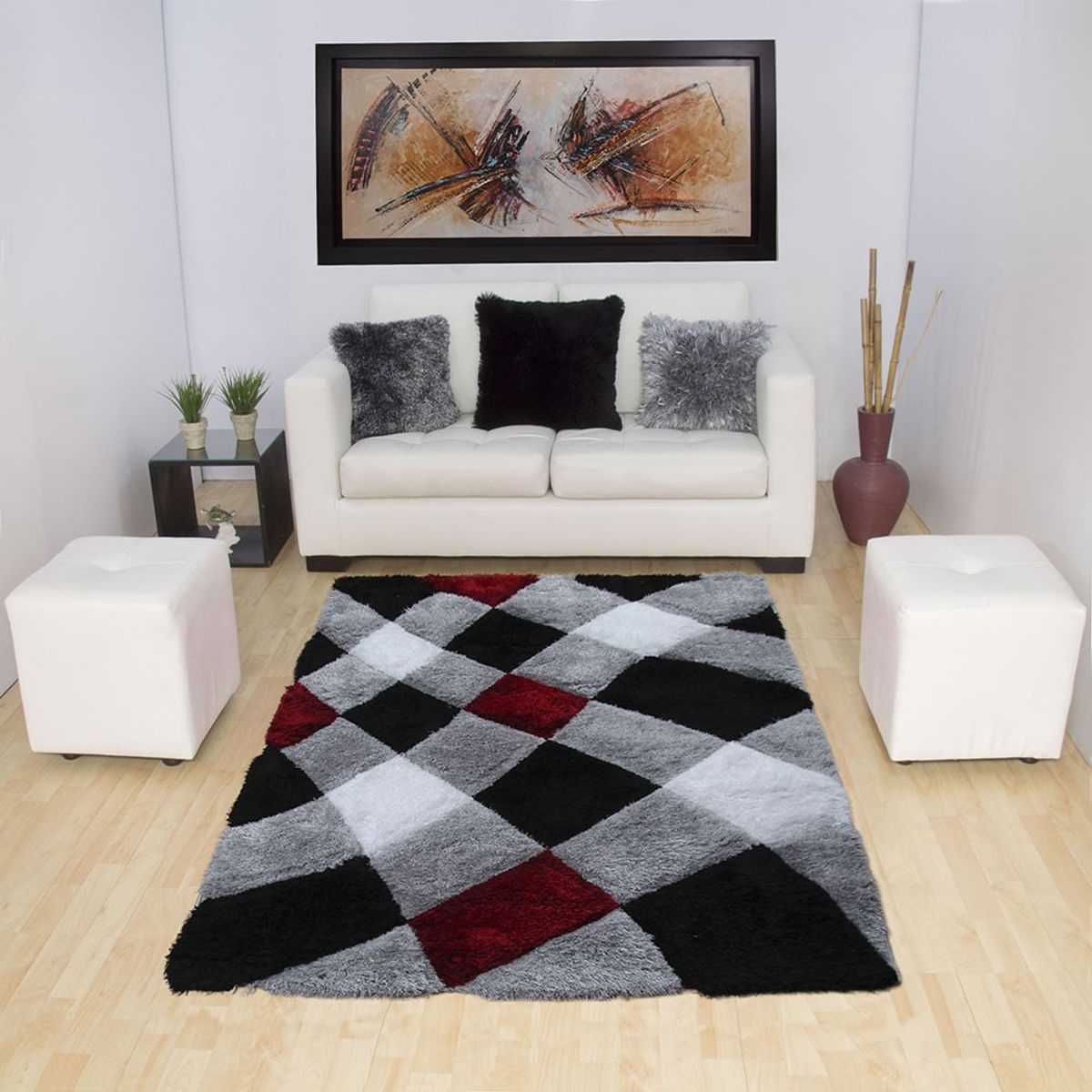 MITAPETE COM - Alfombra Tapete Decorativo Sala 120 X 170 cms Rojo