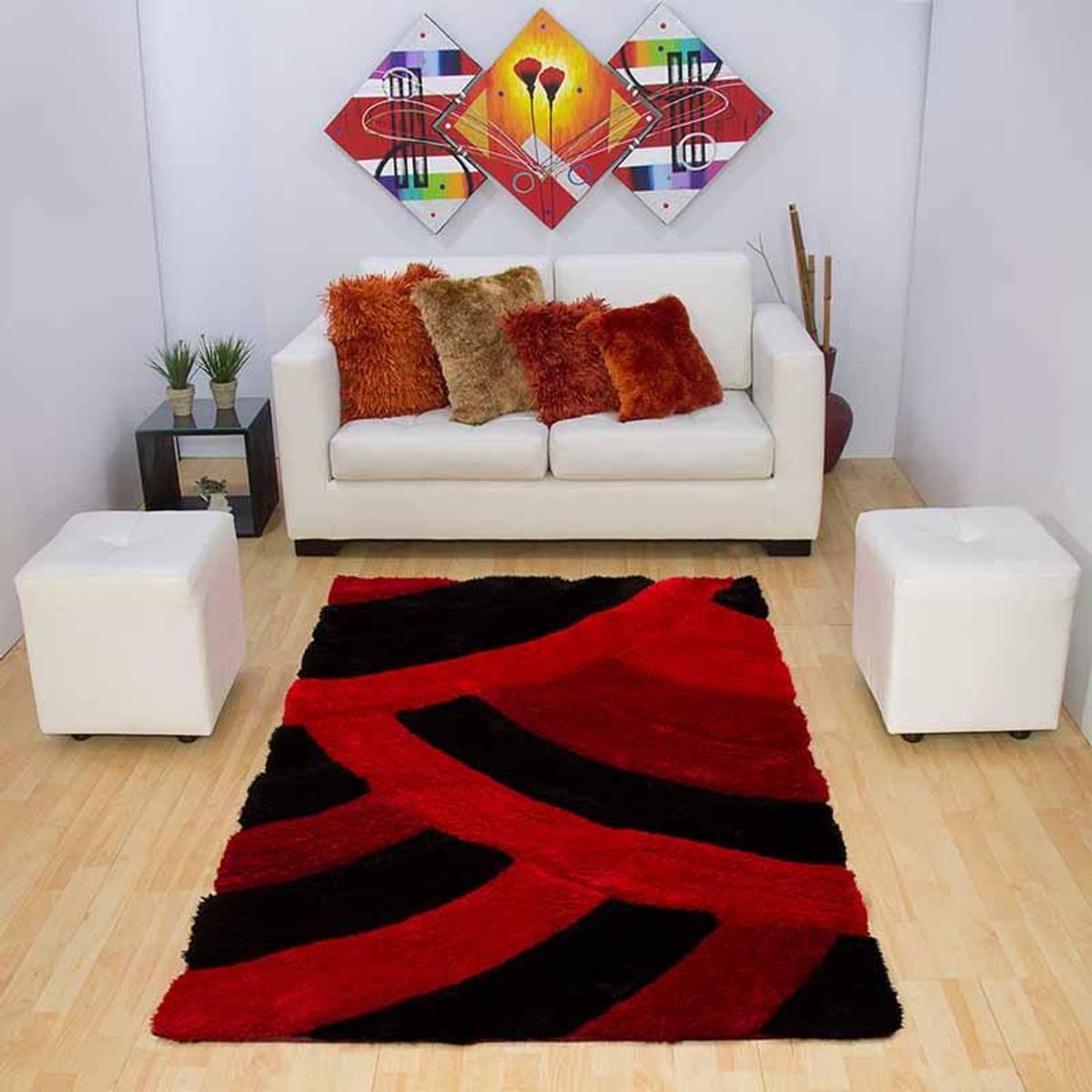 MITAPETE COM - Tapete Alfombra 3D 120 X 170cms Rojo Negro