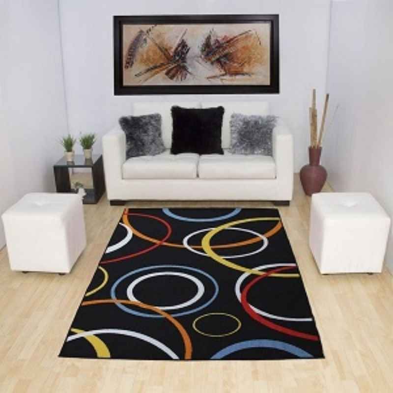 MITAPETE COM - Tapete Antideslizante Pie De Cama Moderno 80 X 120 cms Negro