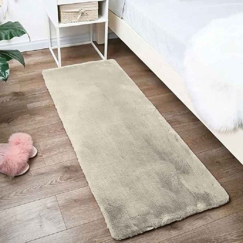 MITAPETE COM - Tapete Alfombra Camino  Piel Sintetica Conejo  50 X 80 cms Beige