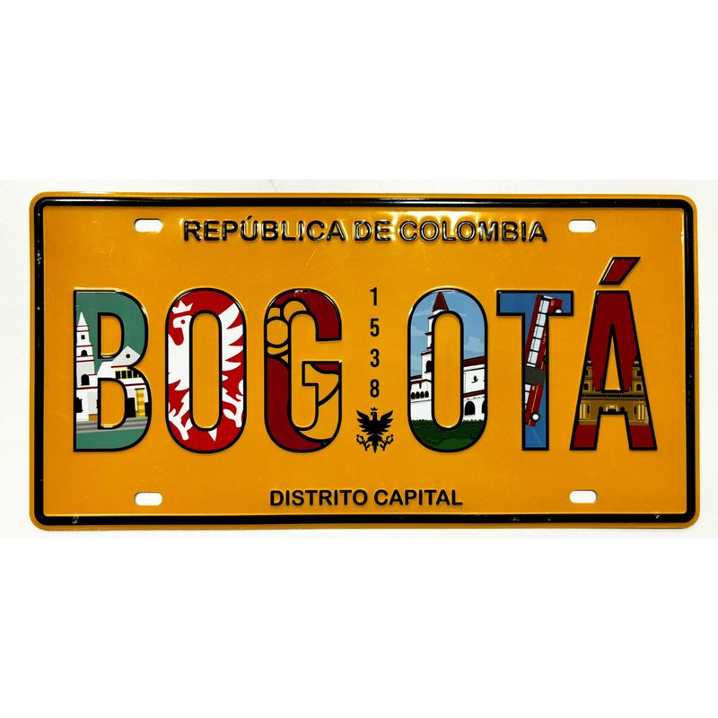 GENERICO - PLACA DECORATIVA DE AUTO BOGOTA