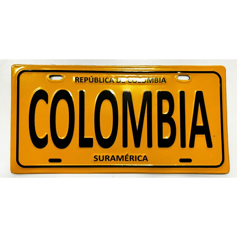 GENERICO - PLACA DECORATIVA METALICA  DE AUTO, COLOMBIA