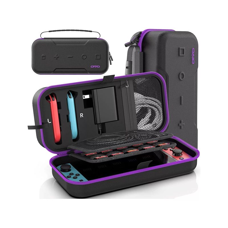 GENERICO - Estuche De Transporte Compatible Con Nintendo Switch Oled Morada.