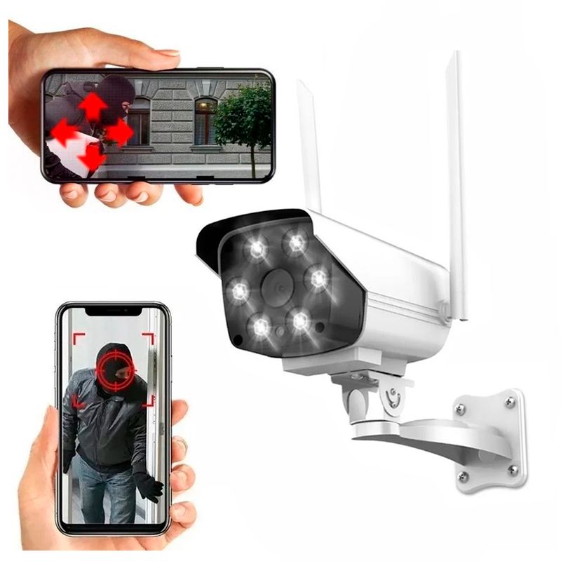 GENERICO - Camara Seguridad Exterior Fija Wifi Visión Nocturna A Color