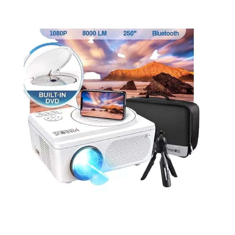 GENERICO - Proyector Videobeam 1080p con DVD 4600 Lumens Led Hdmi Contraste