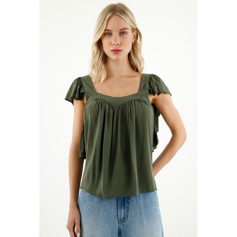 TENNIS - Camisa verde de tiras con bolero para mujer
