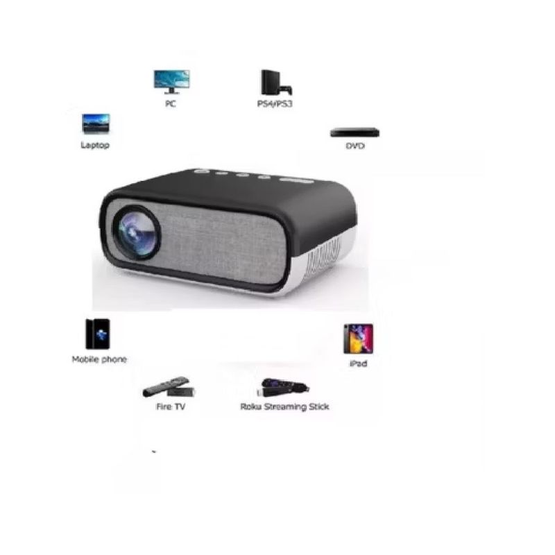 GENERICO - Mini Proyector Video Beam Cilindro 800 Lumens Multimedia Hd