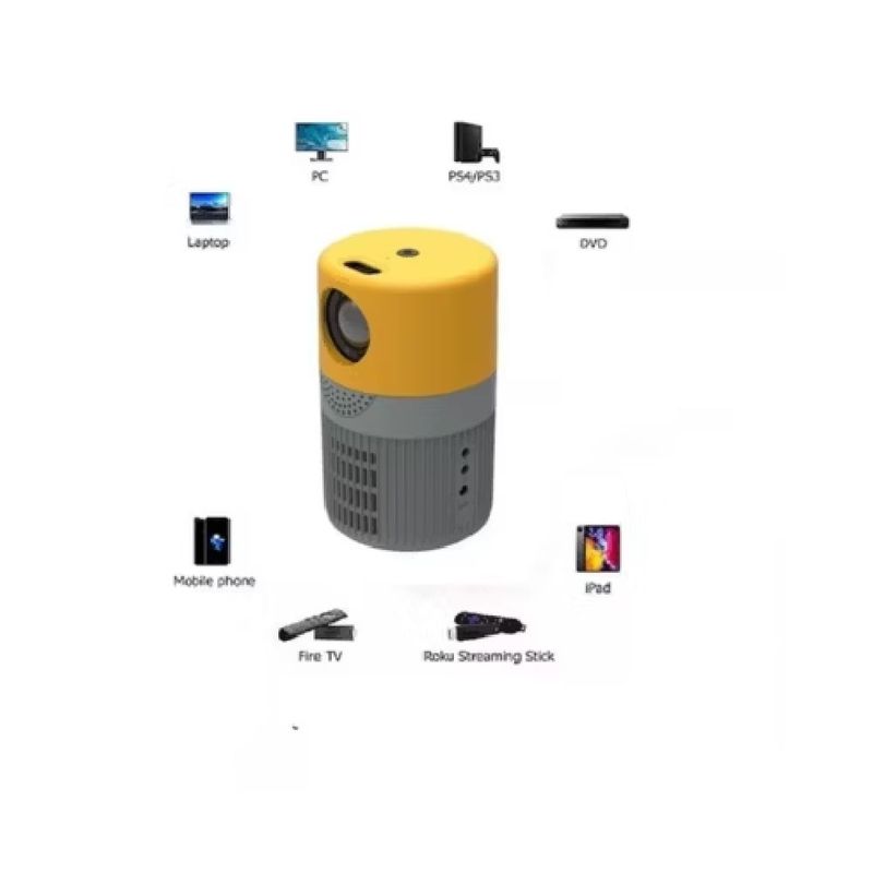 GENERICO - Mini Proyector Video Beam Cilindro 800 Lumens Multimedia