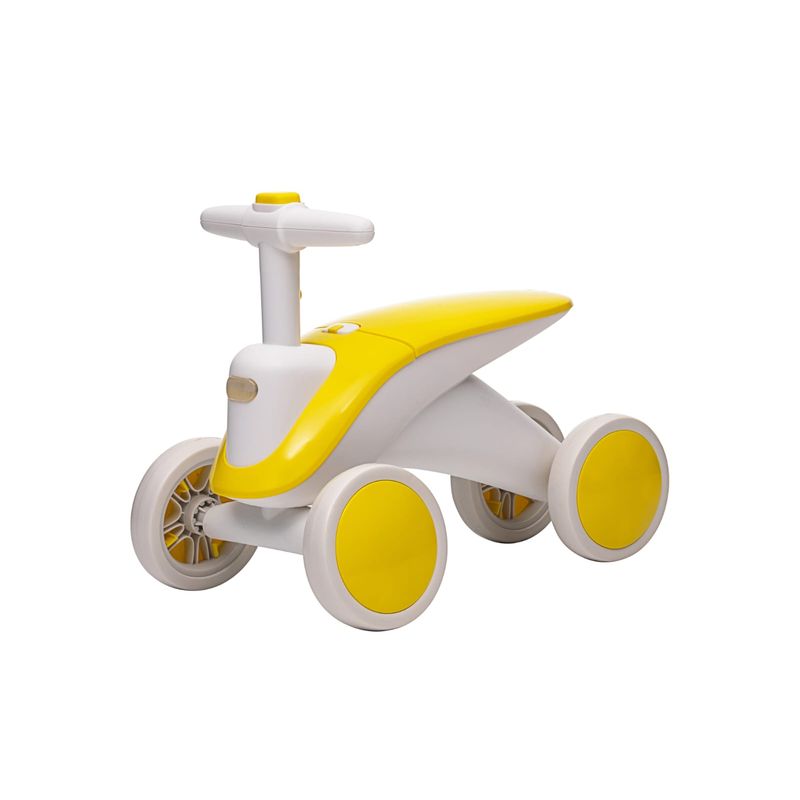KIDSHOP - Carrito Impulso De Bebe Luces Y Sonido  Amarillo-blanco 6030