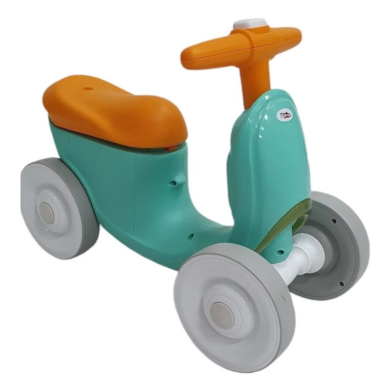 KIDSHOP - Carrito Impulso De Bebe Luces Y Sonido 6031 Verde-Naranjado