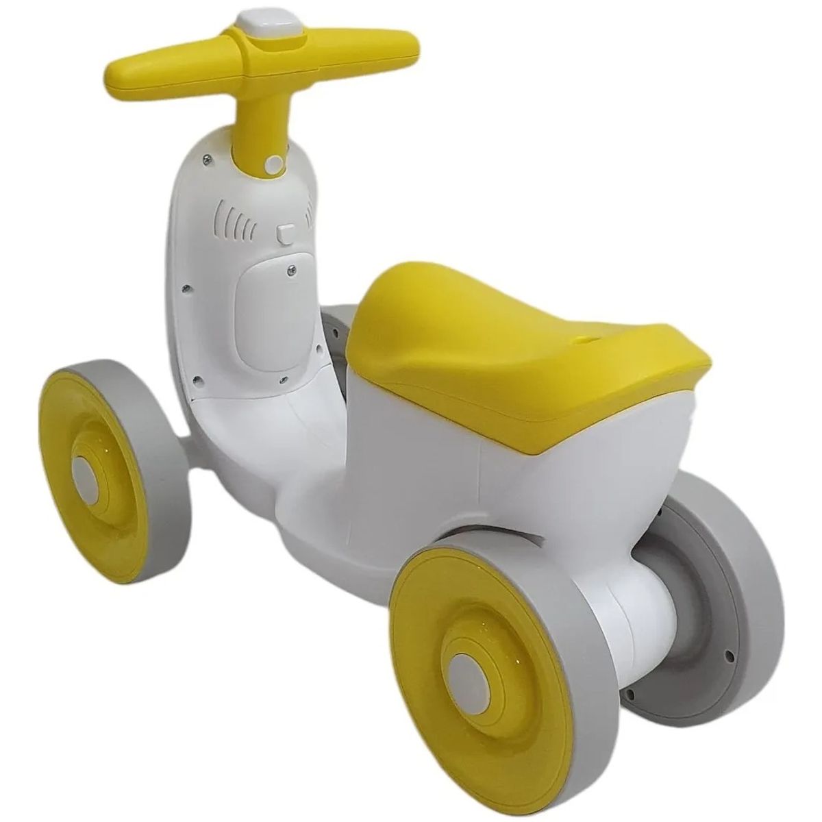 KIDSHOP - Carrito Impulso De Bebe Luces Y Sonido 6031 Amarillo-Blanco