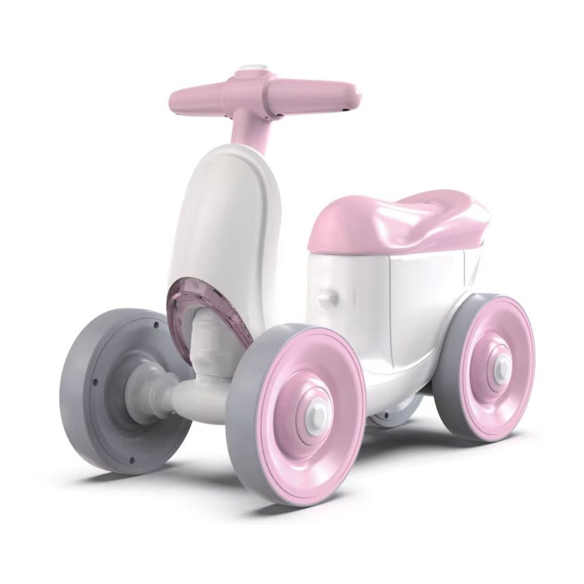 KIDSHOP - Carrito Impulso De Bebe Luces Y Sonido 6031 Rosado-Blanco