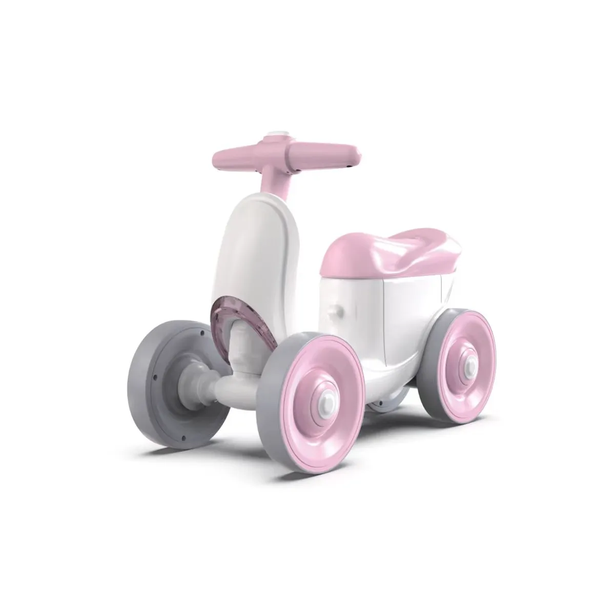 KIDSHOP - Carrito Impulso De Bebe Luces Y Sonido 6031 Rosado-Blanco