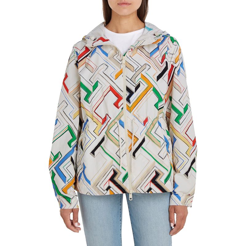 TOMMY HILFIGER - Chaqueta multicolor deportiva con gorro y monogramas Tommy Hilfiger