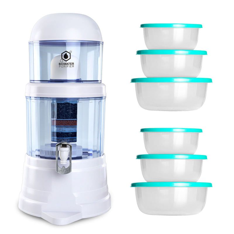 CHEF MASTER - Filtro de Agua Chef Master +6 Recipientes Plásticos Agua Marina