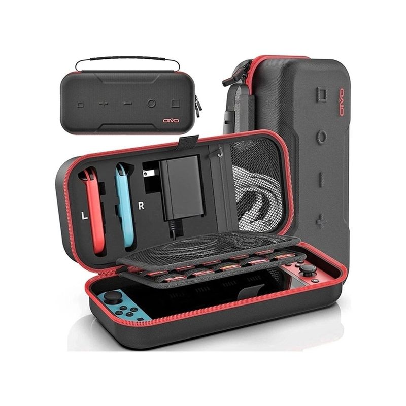 GENERICO - Estuche De Transporte Compatible Con Nintendo Switch Oled Roja.