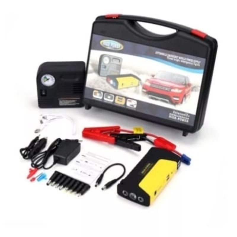 GENERICO - Iniciador Arrancador Baterias Carro Moto + COMPRESOR