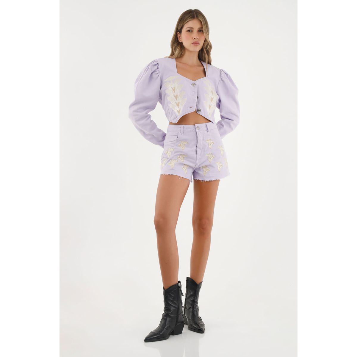 TENNIS - Chaqueta morada con bordados decorativos para mujer