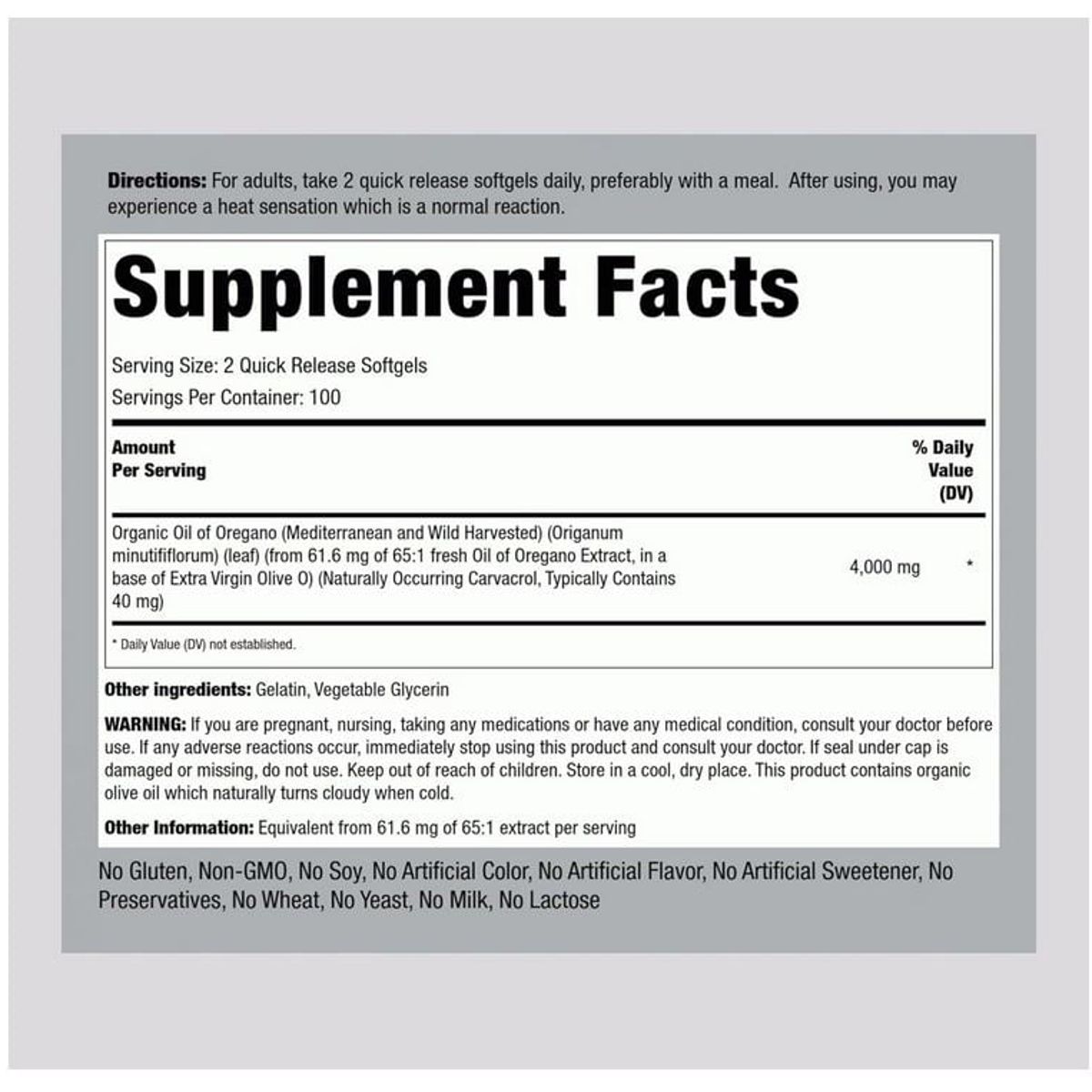 GENERICO - Extracto Aceite Oregano 4000 200 capsu