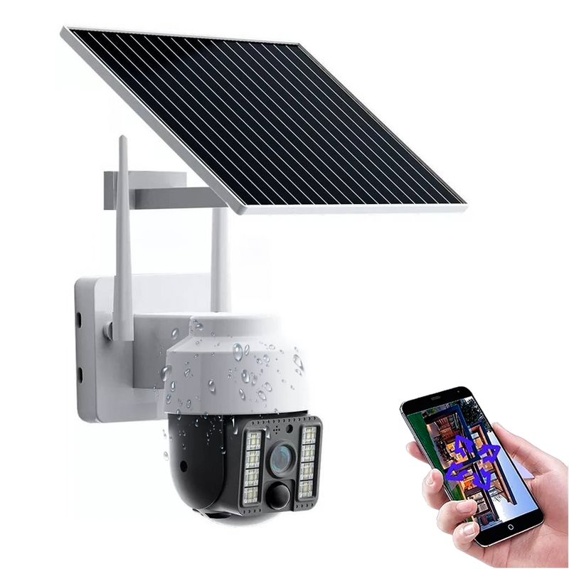 GENERICO - Camara Solar Wifi Giratoria Seguridad Exterior + Panel Solar