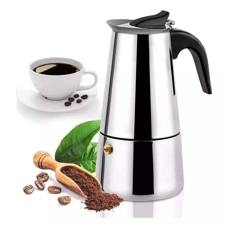 GENERICO - Cafetera Italiana Espresso Maker Acero Quirurgico 9 Tazas