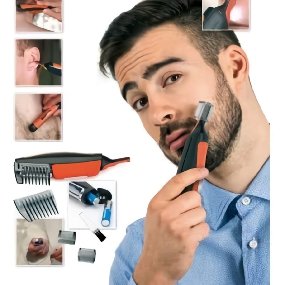 GENERICO - Maquina Afeitadora Rasuradora Patillera Barba Cejas Eletrica