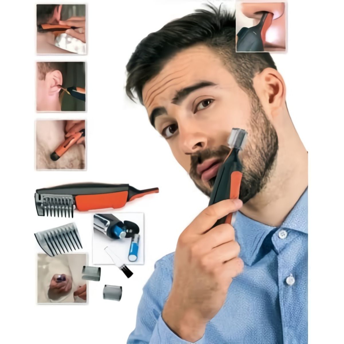 GENERICO - Maquina Afeitadora Rasuradora Patillera Barba Cejas Eletrica