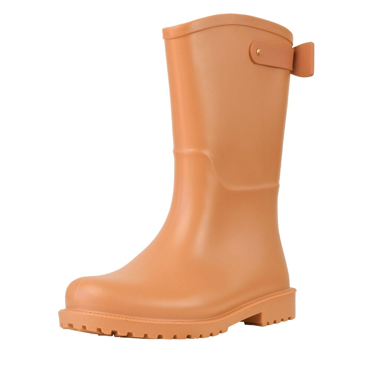 BOTTPLIE - Botas LLuvia Mediana Mujer Mini Bowtie - Camel Matte