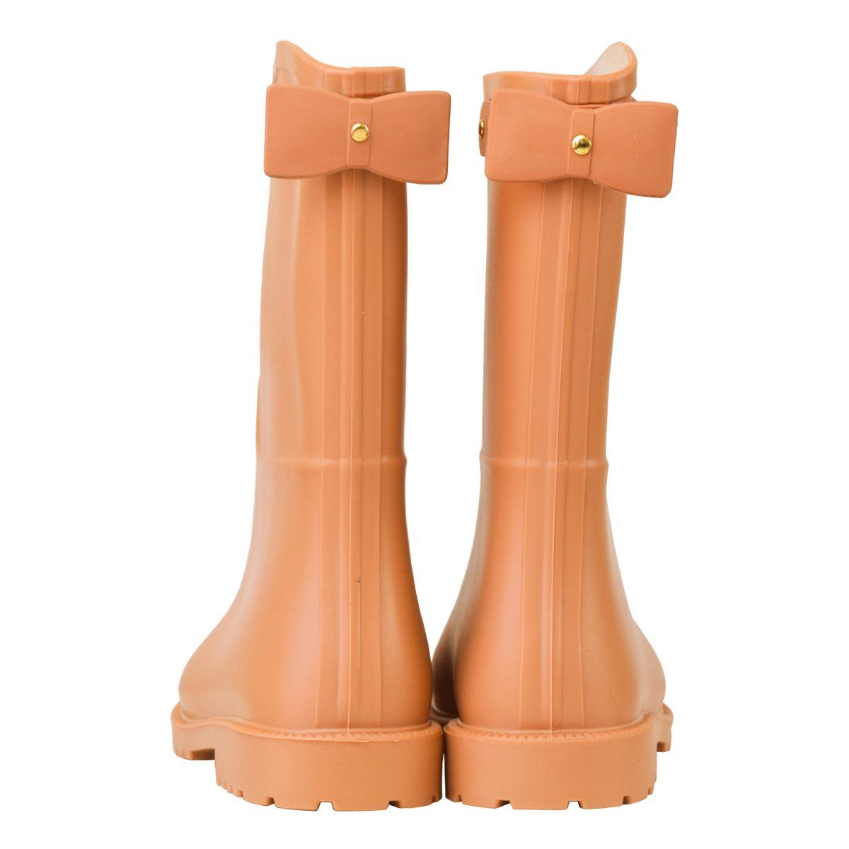BOTTPLIE - Botas LLuvia Mediana Mujer Mini Bowtie - Camel Matte