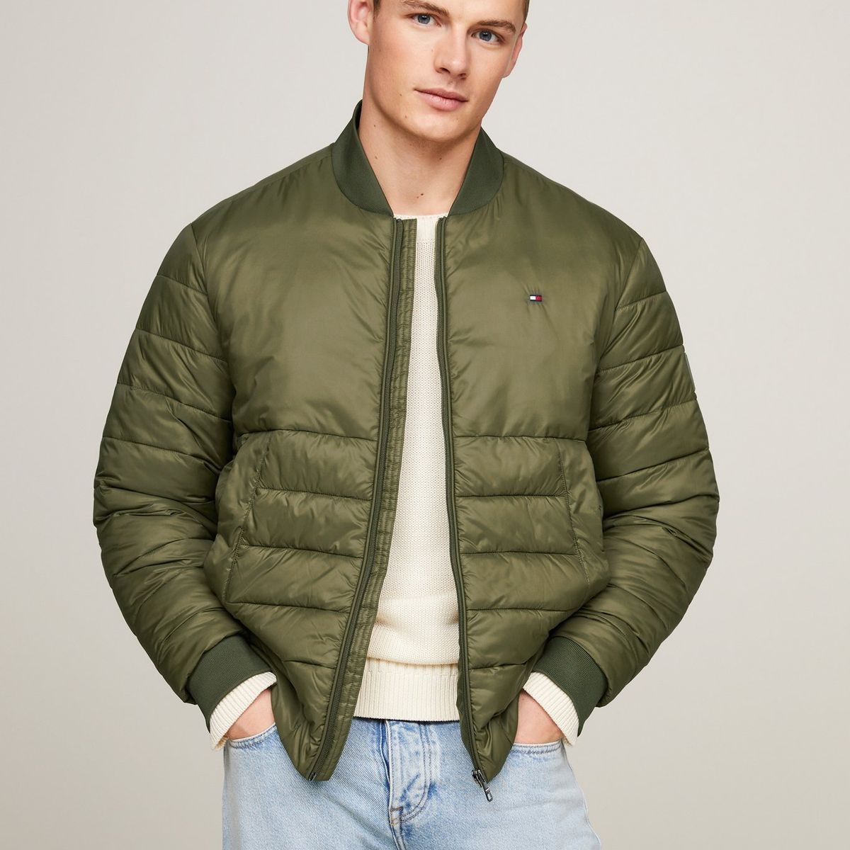 TOMMY HILFIGER - Chaqueta verde bomber acolchada repelente al agua Tommy Hilfiger