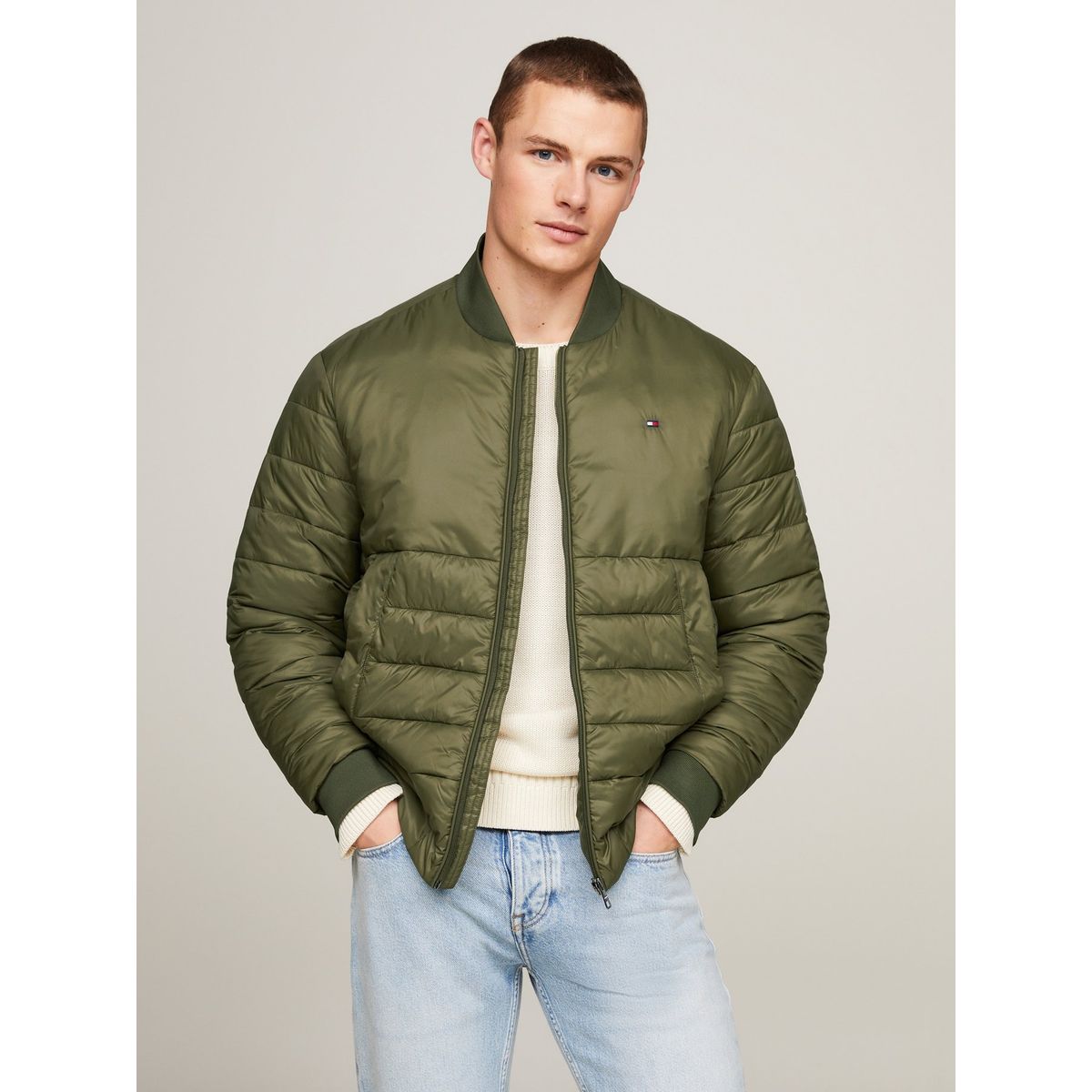 TOMMY HILFIGER - Chaqueta verde bomber acolchada repelente al agua Tommy Hilfiger
