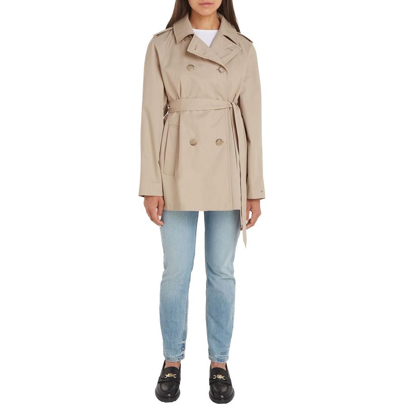 TOMMY HILFIGER - Gabardina beige corta repelente al agua Tommy Hilfiger