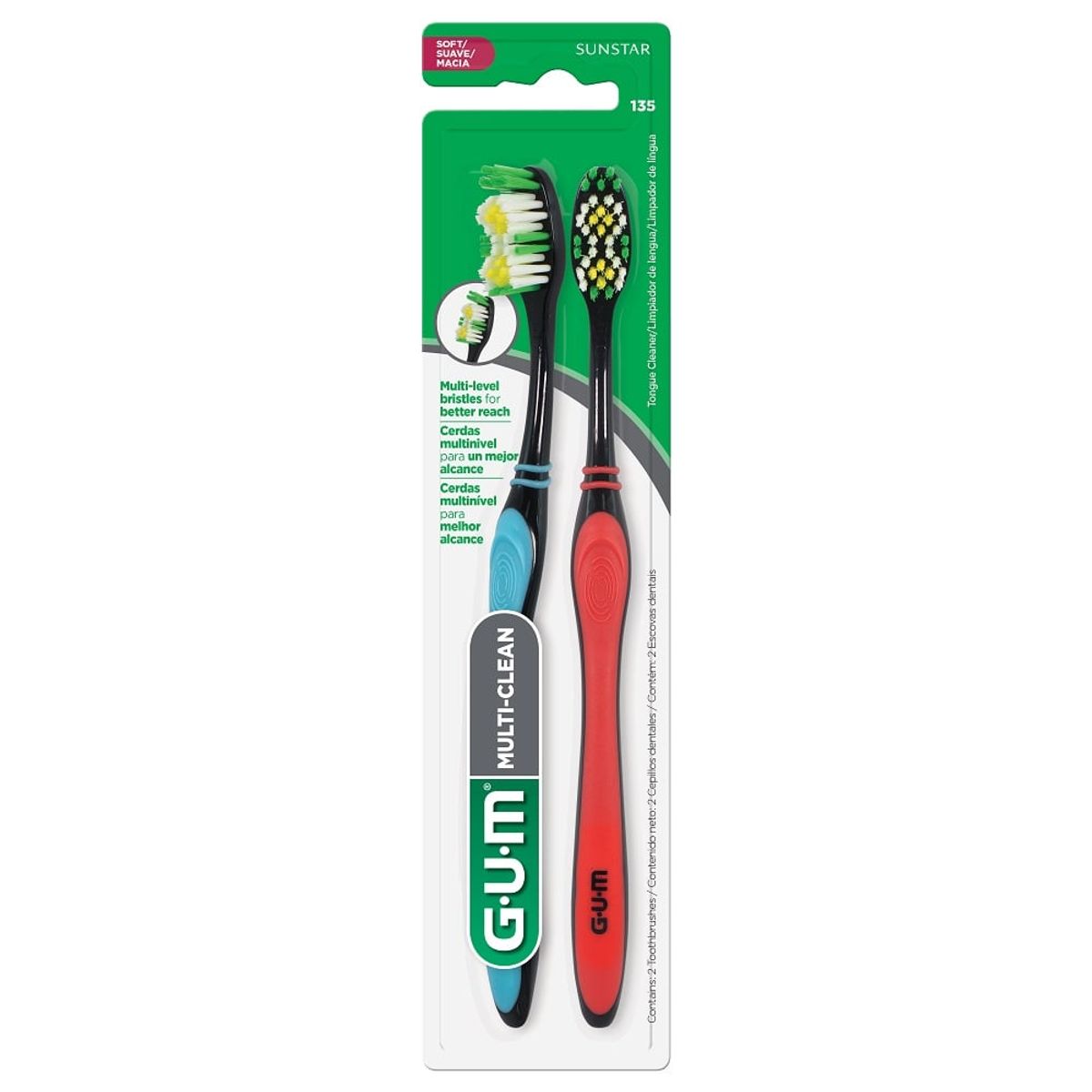 GUM - Cepillo Dental Gum Multi-Clean X 2 Und