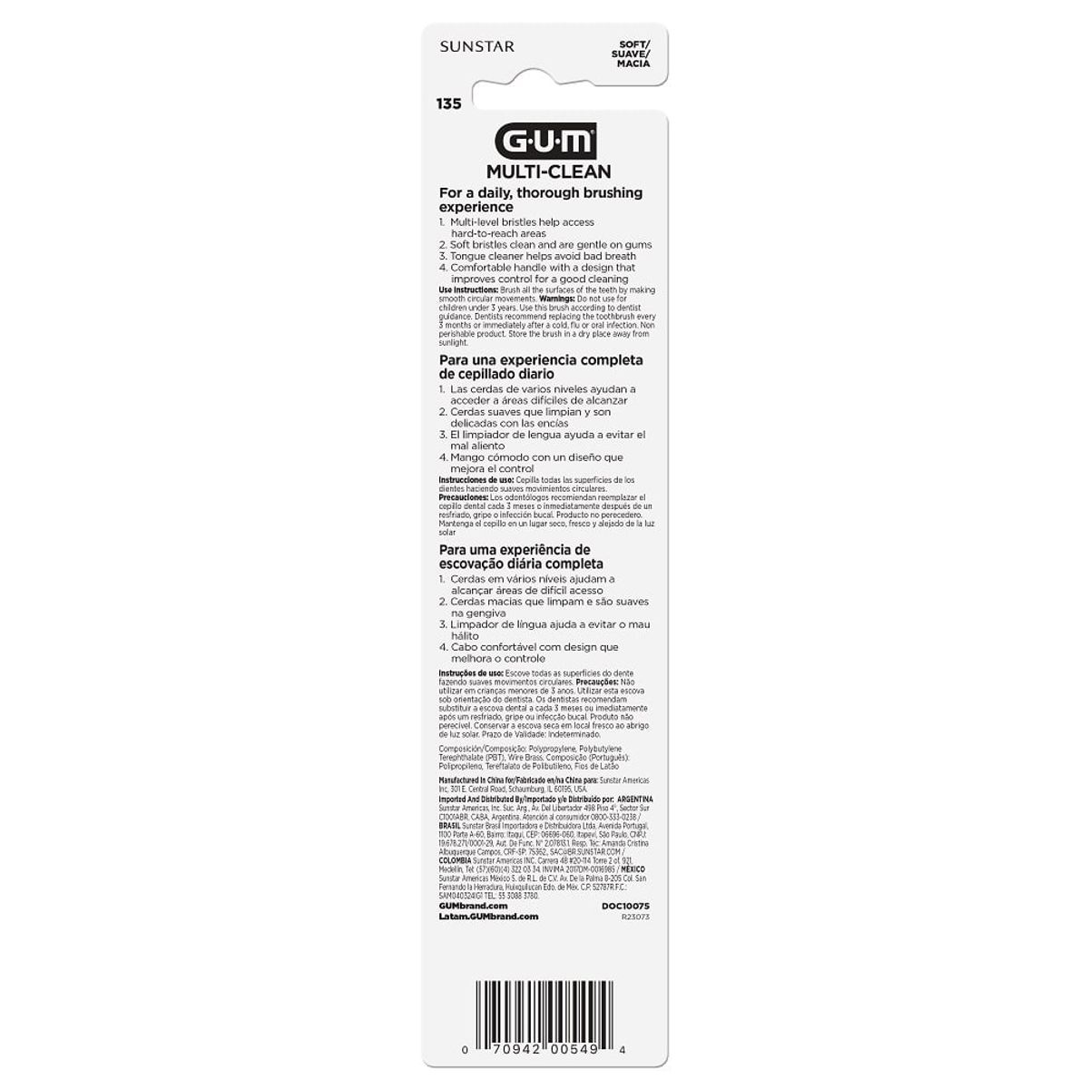 GUM - Cepillo Dental Gum Multi-Clean X 2 Und