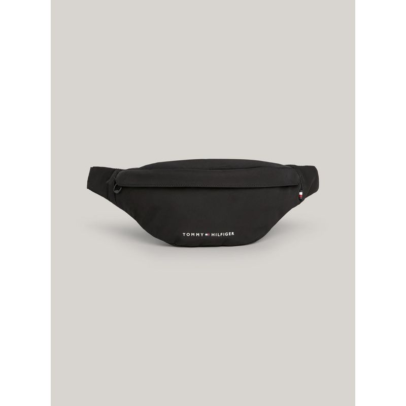 TOMMY HILFIGER - Cangurera negra pequeña con bandolera Tommy Hilfiger_.