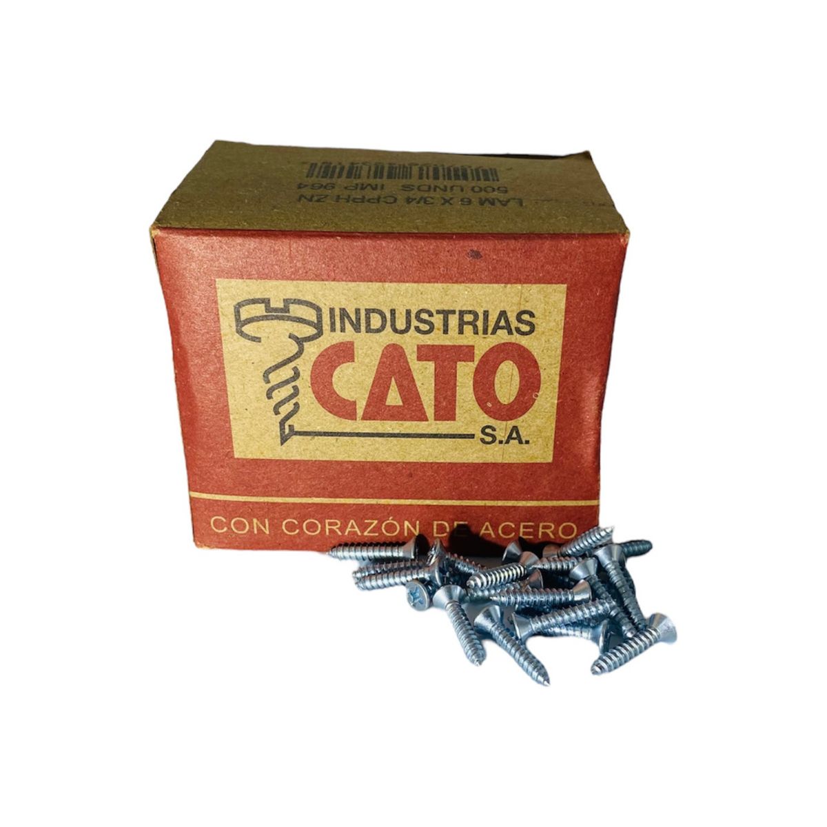 GENERICO - Tornillo Cabeza Plana 6 x 3/4 Und 500 Marca Cato