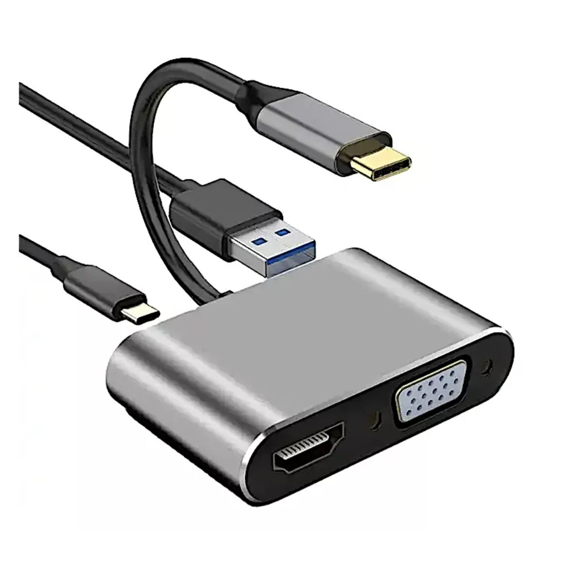 GENERICO - Hub Adaptador Tipo C Usb-c A Hmi Vga Usb 3.0 4 En 1