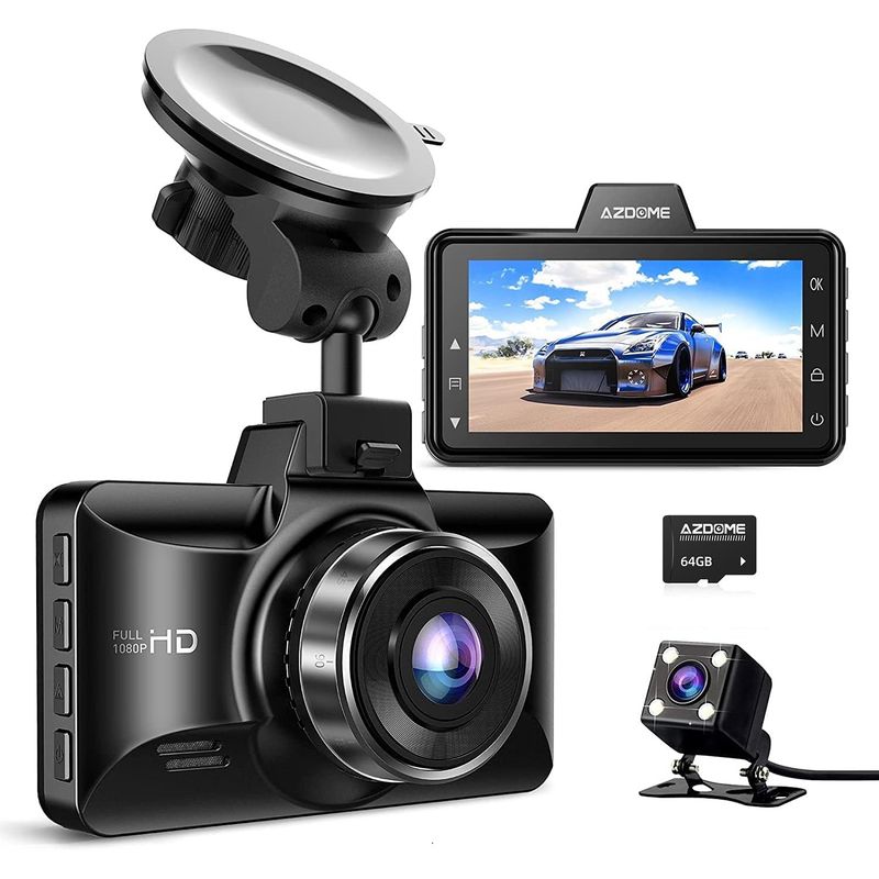 GENERICO - Azdome M01 Pro Dashcam Camara Carro Dual Fullhd Con Memoria