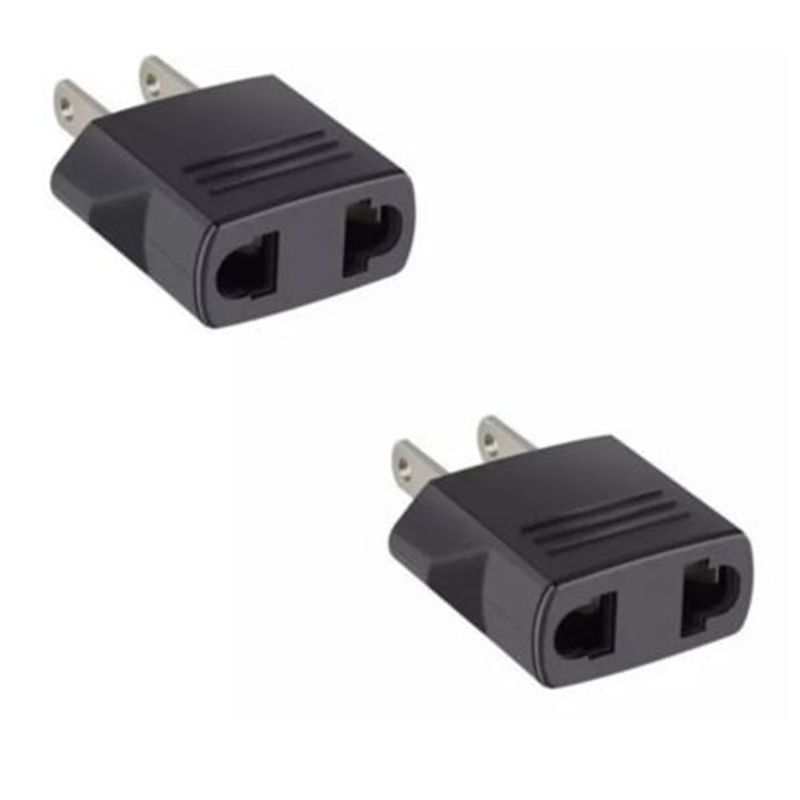 GENERICO - Adaptador De Enchufe De Europeo A  Americano Convertidor X2 unidades
