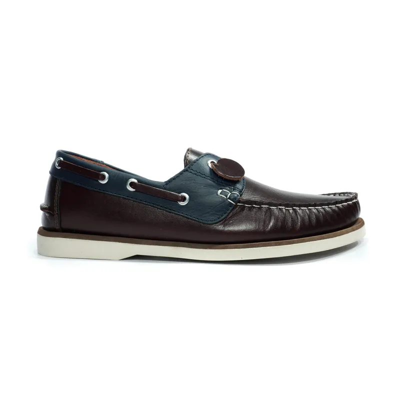 HERREROS - Zapato Hombre Mocasín -Herreros- Apache Coñac  Azul